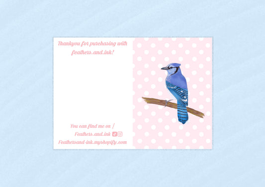 Blue Jay A6 Card with background
